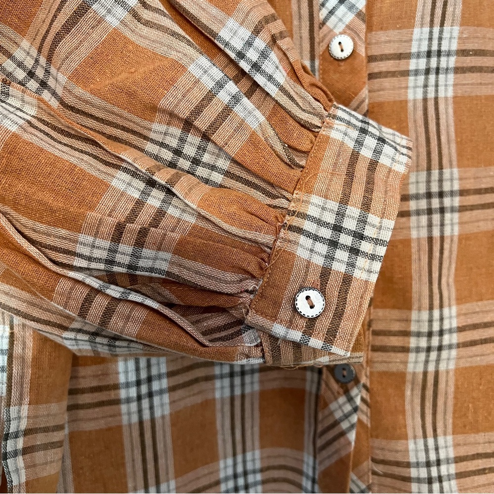 POL Orange Plaid Button Up Shirt Oversized L - Picture 8 of 16
